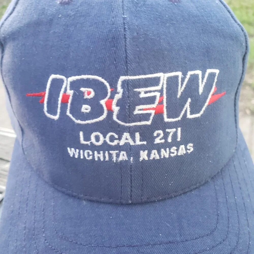 Vintage IBEW Local 271 Wichita KS Blue Hat Cap Strapback Frank Doolittle Co‎